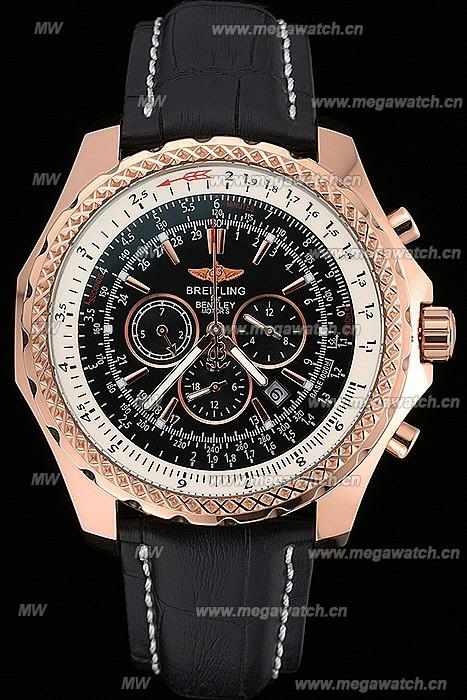 Gold Case Black Dial 622232 Fake Breitling Bentley watch