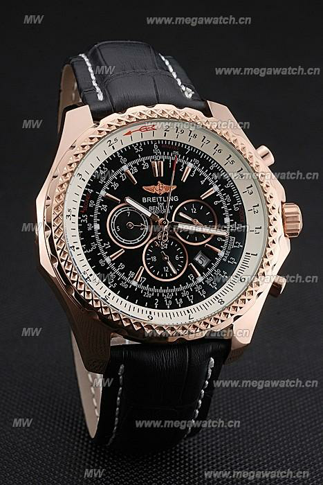 Gold Case Black Dial 622232 Fake Breitling Bentley watch