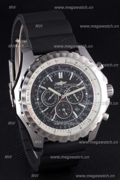 Black Rubber Band Fake Breitling Bentley watch