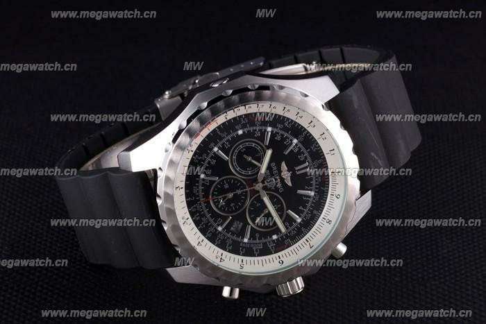 Black Rubber Band Fake Breitling Bentley watch