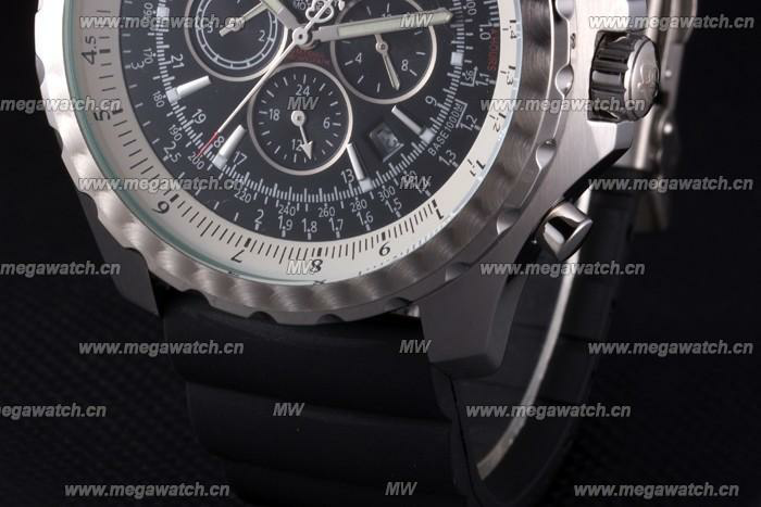 Black Rubber Band Fake Breitling Bentley watch